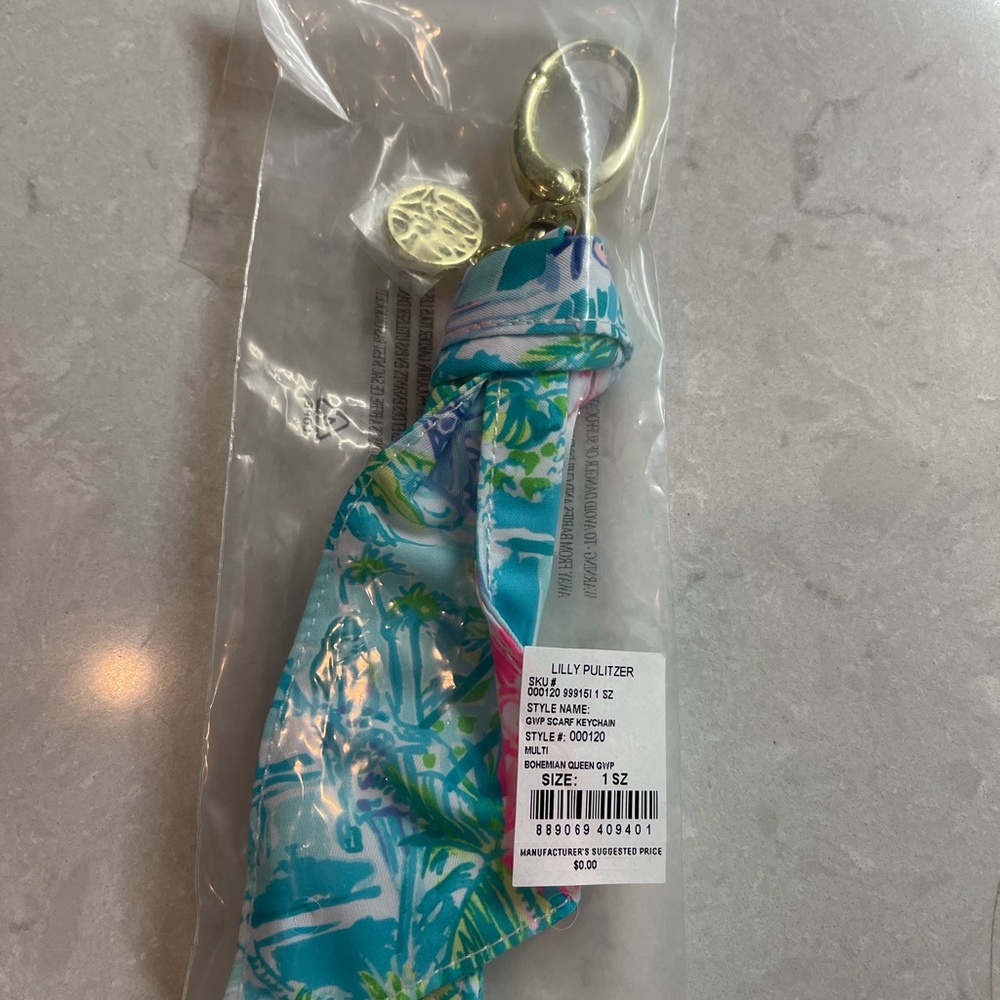 Lilly Pulitzer scarf keychain NWT